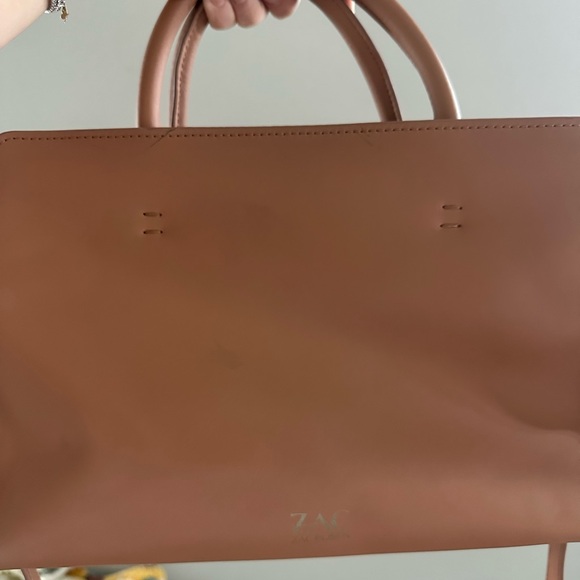 Floral Embellished Tan Handbag - Picture 3 of 7